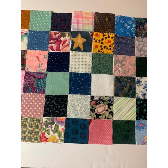 Patchwork Quilting Squares Lot 120 Pieces 2.5" Mixed Patterns & Colors Cotton Fa - Picture 4 of 7